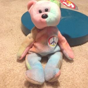 Peace the bear beanie baby