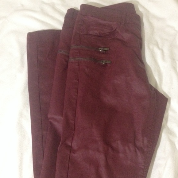 H&M coated leather look jeans