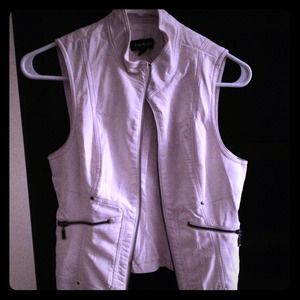 Bebe white leather vest!!