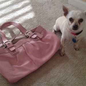 Pink leather Coach bag 💗