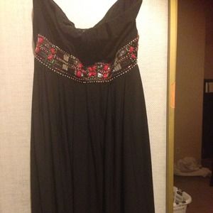 Black strapless dress-White House black market