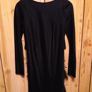Alberta Ferretti black dress with the feather