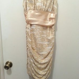 Glam Gold and White Holiday Dress
