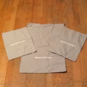 3 Manolo Blahnik Dust Bags ( 1 Large, 2 Medium)