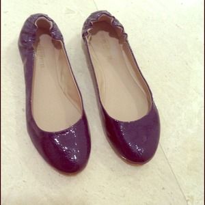 Purple patent ballet flats