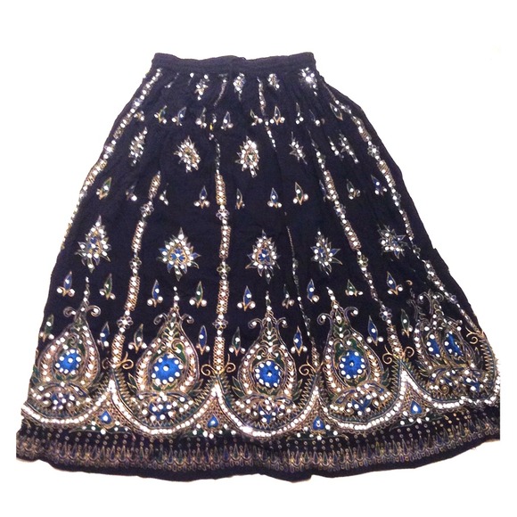 Indian maxi skirt with sequins