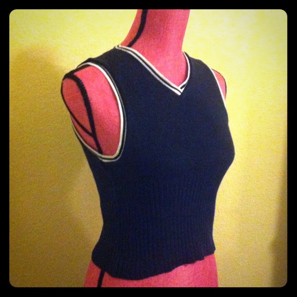 Tennis Blue with White Stripe Top