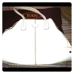 TOD'S GIRELLI EAST/WEST BAG IN WHITE LEATHER