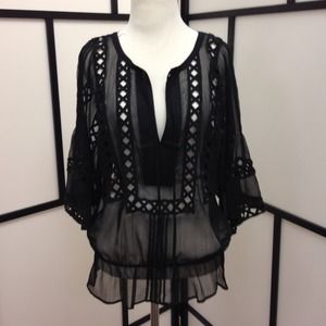 Black Peasant Blouse