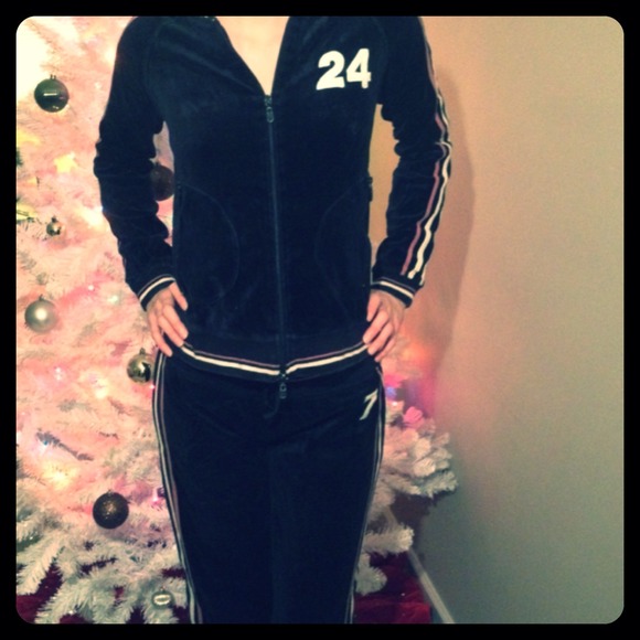 BCBG Jackets & Blazers - BCBG Velour Tracksuit Set