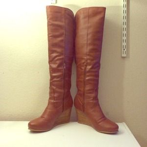 Over the knee wedge boot