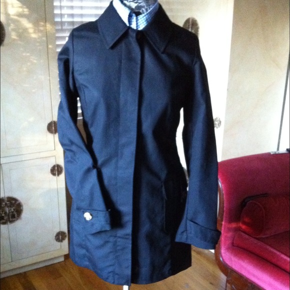 REDUCED: NWOT black buttoned trench coat - Picture 2 of 2