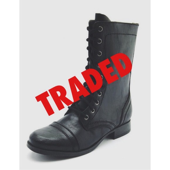 black combat boots