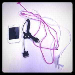 iPhone 4, 6 ft charger, travel & wall charger
