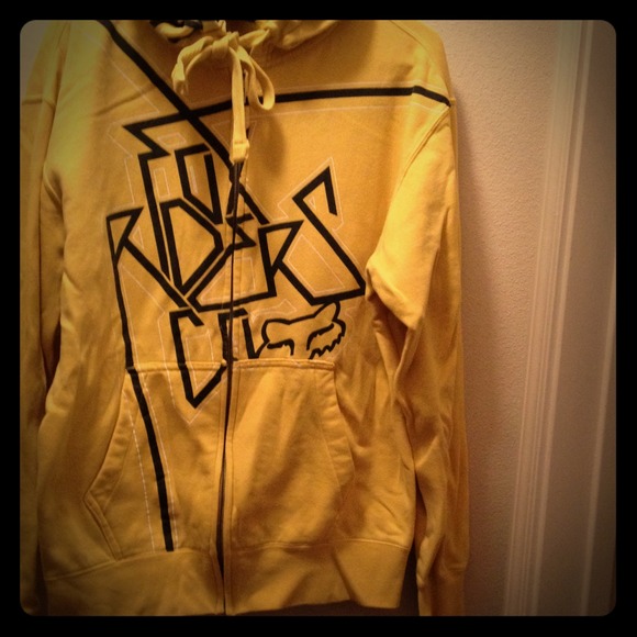Yellow fox racing zip up hoodie!