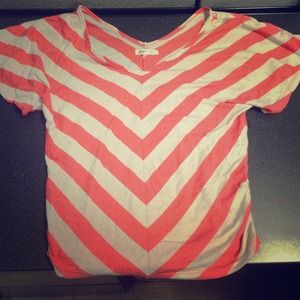 Coral and beige striped Old Navy shirt