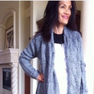 Beautiful rib knit hi-low open front sweater