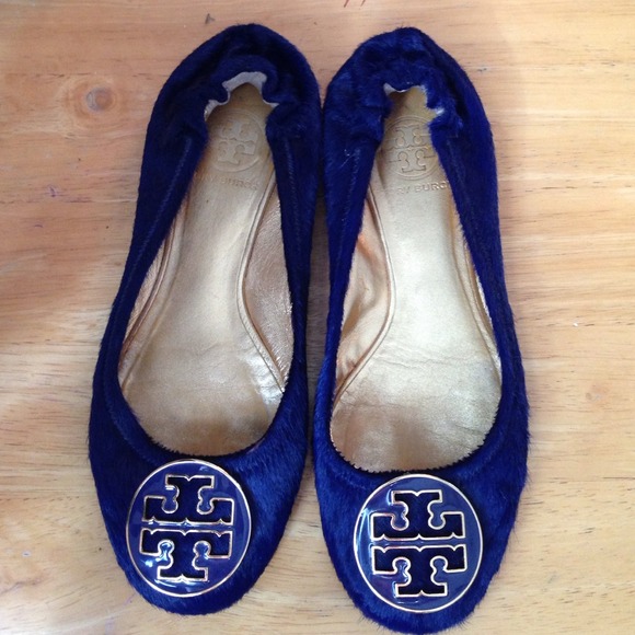 Blue calf hair Tory Burch flats