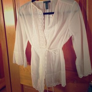 Bundled 👍White Eyelet Wrap Shirt and lace shorts