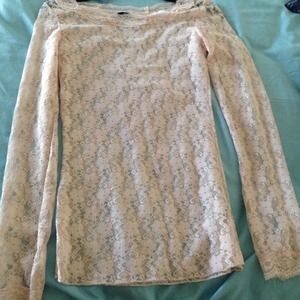 Forever 21 pink floral see through long sleeve