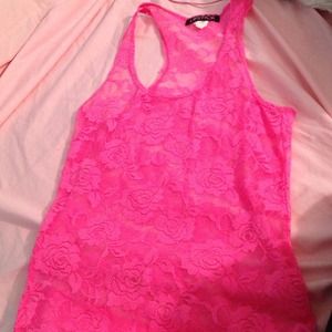 See through pink tank