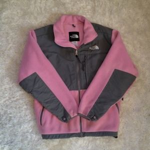 North Face pink and gray fleece.