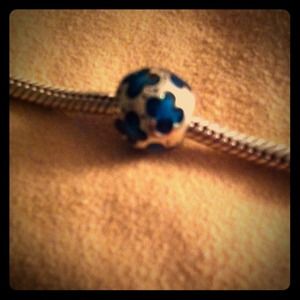 Silver and blue enamel butterfly pandora charm