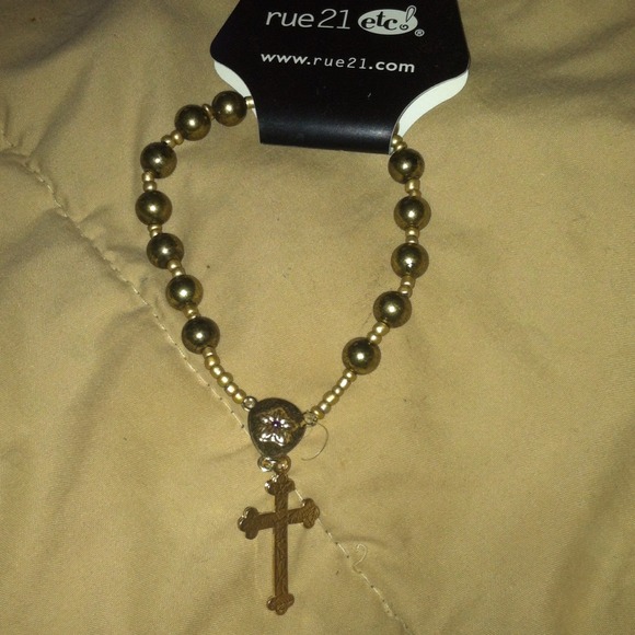 Gold Rosary Bead Bracelet