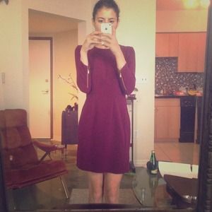 Plum colored mini structured dress!