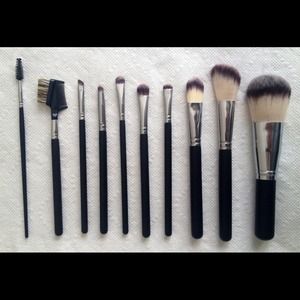 Crown Brush Makeup Set with Zebra Tube Case.