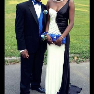 Black and white prom dress