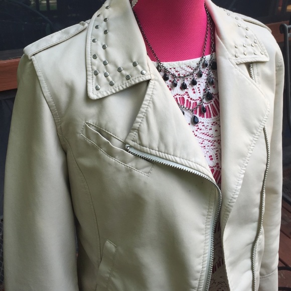 Kenneth Cole Jackets & Blazers - Kenneth Cole Vegan Leather Studs Motorcycle Jacket