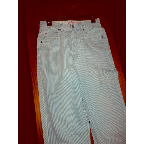 High waisted pin striped Angel jeans.