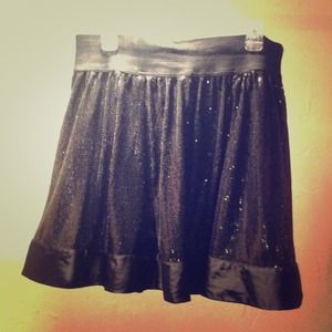 Black Sequence Skirt