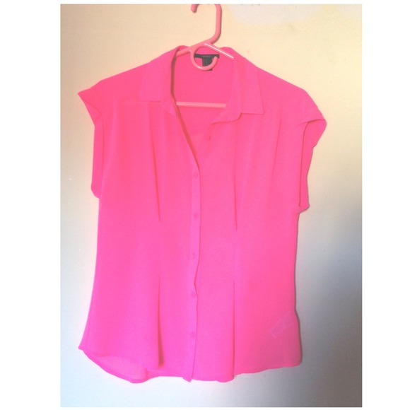 F21 Hot Pink Button Up