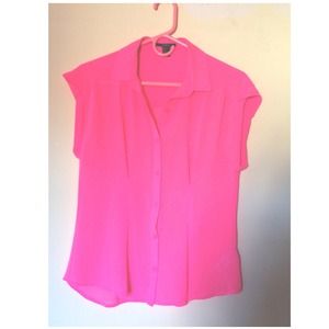 F21 Hot Pink Button Up