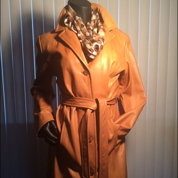 Butterscotch color, Leather Coat.    IT'S  SOLD.