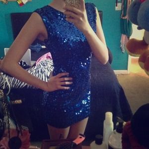 Blue sequin Dress