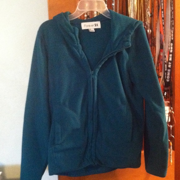 Very pretty blue fleece hoodie!