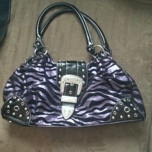 Purple zebra purse