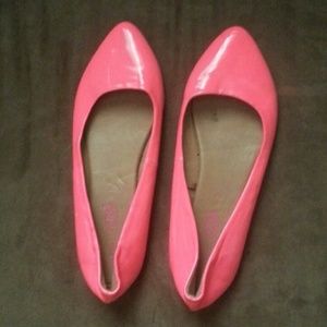 Hot pink flats