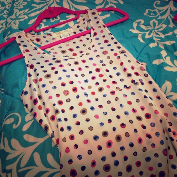 Polka dotted dressy tank top