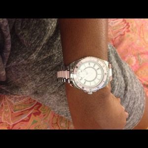 Guess collection pink and silver watch