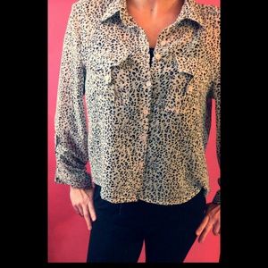 Hi Lo Cheetah Print Blouse