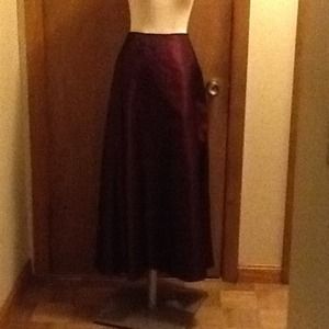 Full length cranberry skirt
