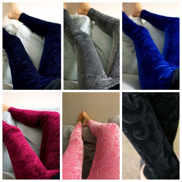 ‼️SALE‼️ -🎉HP 12/20🎉 VELVET leggings - DEEP BLUE - Picture 4 of 4