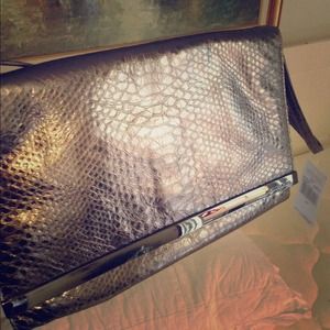 Brand new authentic Michael kors gunmetal clutch