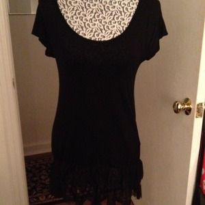 Forever 21 tunic / dress is black tee lace skirt