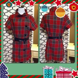 🎁 Plaid belted jacket Tunic 🎁