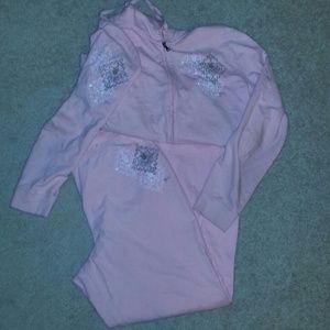 Pink track suite & red BCBG velour pants